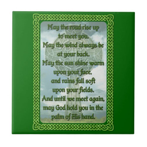 Green Irish Blessing Tile