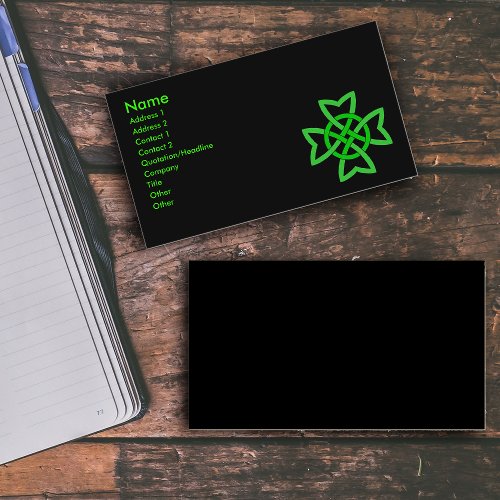 Green Irish Celtic Knot Business Card