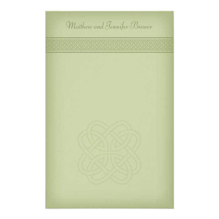 Green Irish Celtic Knot Personalized Stationary Stationery Zazzle