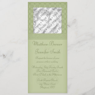 Green Irish Celtic Knot Photo Wedding Invitation