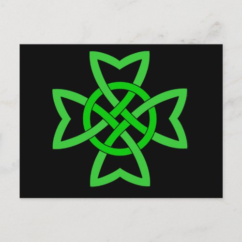 Green Irish Celtic Knot Postcard