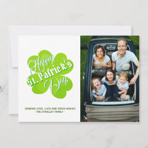 Green Irish Celtic Shamrock St Patrick's Day Photo Holiday Card