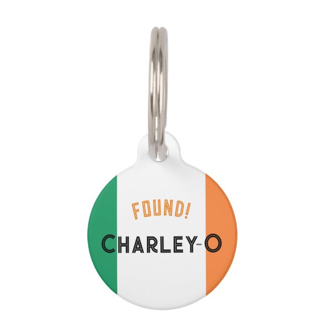 Green Irish Circle Pet ID Tag (Front)