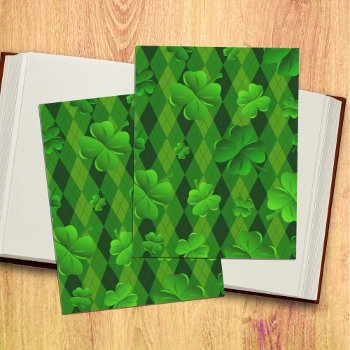 Green Irish Clover Argyle Patricks Day Craft Paper by holiday_store at Zazzle