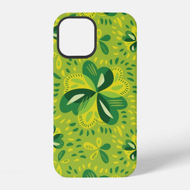 Green Irish Clover Pattern Iphone Case (Back)