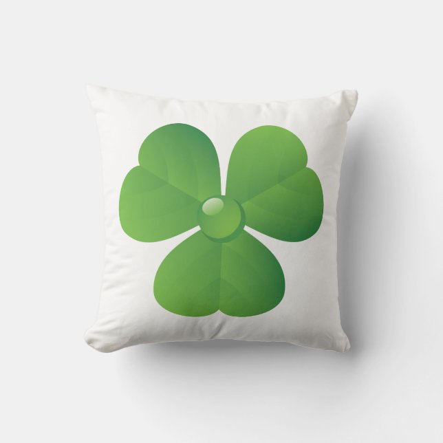 Green Irish clover St. Patrick's Day Throw Pillow (Front)