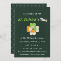 Green Irish Flag Shamrock St Patricks Day   Invitation