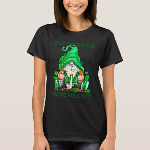 Green Irish Gnome Holding Beer St Patrick Gnome T_Shirt