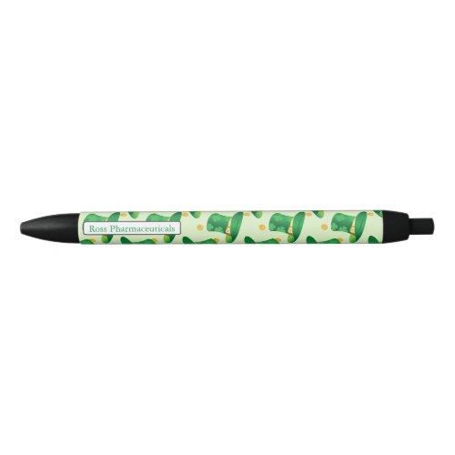 Green Irish Hat pattern  st patricks day design Black Ink Pen