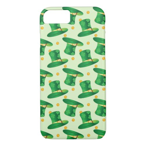 Green Irish Hat pattern  st patricks day design iPhone 87 Case