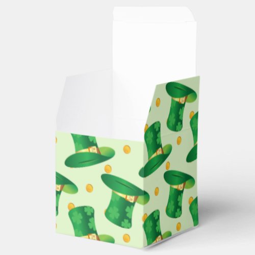 Green Irish Hat pattern  st patricks day design Favor Boxes