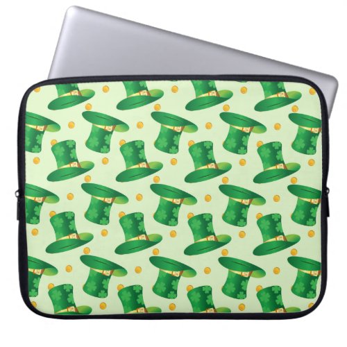 Green Irish Hat pattern  st patricks day design Laptop Sleeve