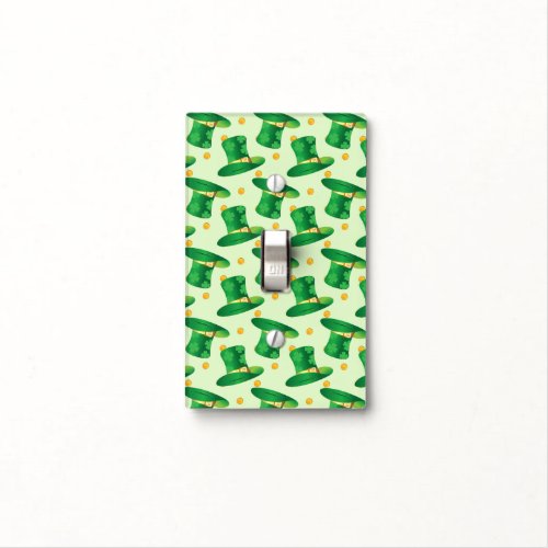 Green Irish Hat pattern  st patricks day design Light Switch Cover