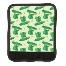 Green Irish Hat pattern , st patrick&#39;s day design Luggage Handle Wrap