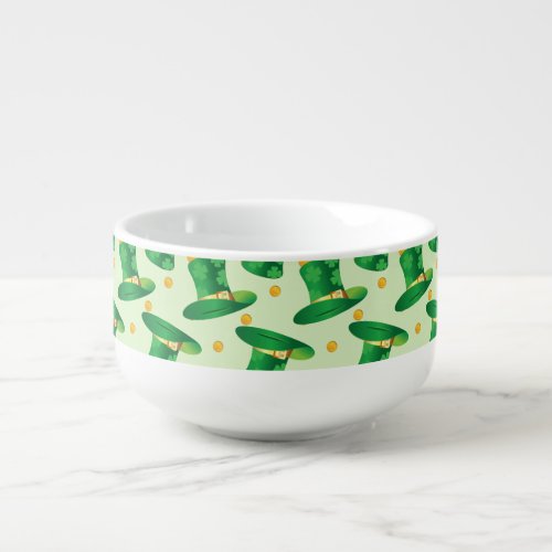 Green Irish Hat pattern  st patricks day design Soup Mug