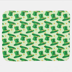 Green Irish Hat pattern , st patrick's day design Stroller Blanket