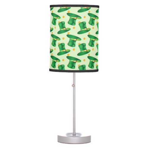 Green Irish Hat pattern  st patricks day design Table Lamp