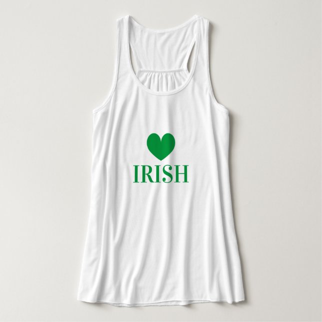Green Irish heart St Patricks Day women's t shirts (Design Front)