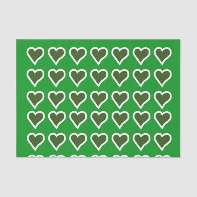 Green Irish Hearts Tissue Paper (Front)