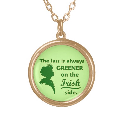 Green Irish Lass Gold Plated Necklace