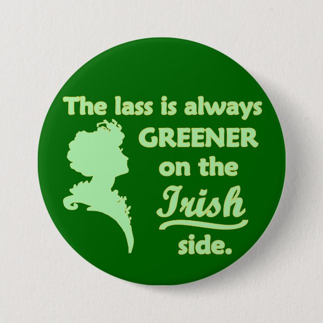 Green Irish Lass Large Button (Front)