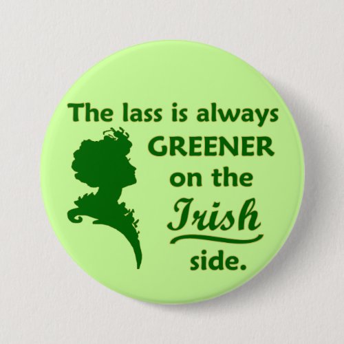 Green Irish Lass Large Pinback Button