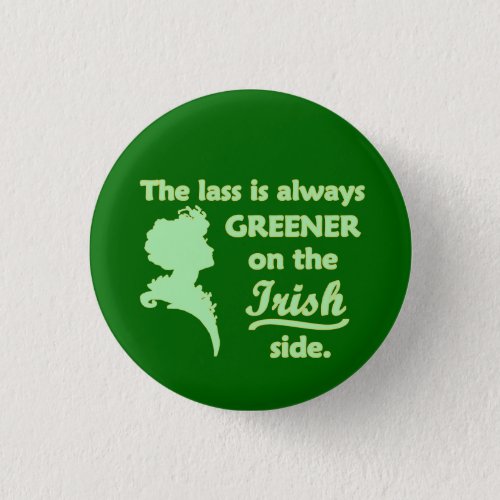 Green Irish Lass Pinback Button