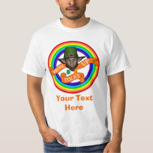 Green Irish leprechaun & double rainbow T-Shirt