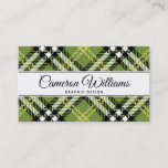 Green Irish Plaid Pattern Business Card