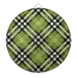 Green Irish Plaid Pattern Dart Board