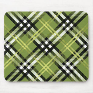 Green Irish Plaid Pattern Mouse Pad