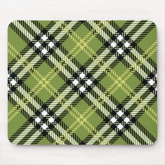 Green Irish Plaid Pattern Mouse Pad (Front)