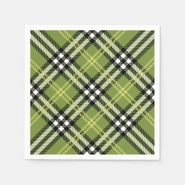 Green Irish Plaid Pattern Napkins (Front)