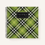 Green Irish Plaid Pattern Notebook