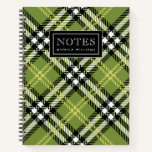 Green Irish Plaid Pattern Notebook