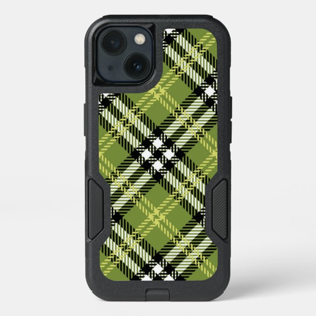 Green Irish Plaid Pattern Otterbox iPhone Case (Back)