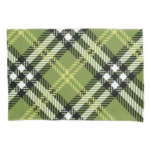 Green Irish Plaid Pattern Pillow Case