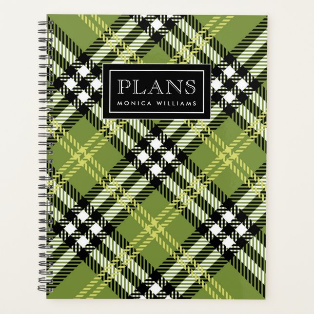 Green Irish Plaid Pattern Planner (Front)