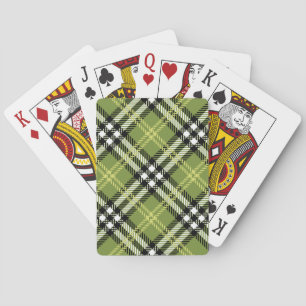 Green Irish Plaid Pattern Poker Cards