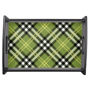 Green Irish Plaid Pattern Serving Tray