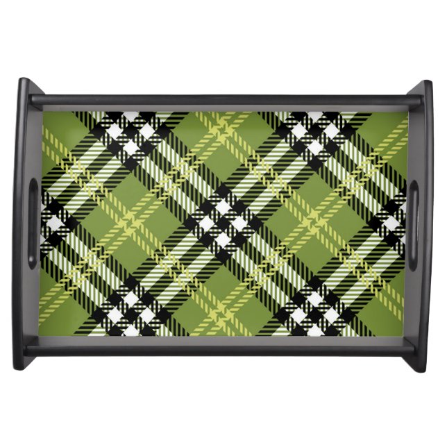 Green Irish Plaid Pattern Serving Tray (Front)