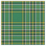 Green Irish plaid, with white/black stripe Fabric