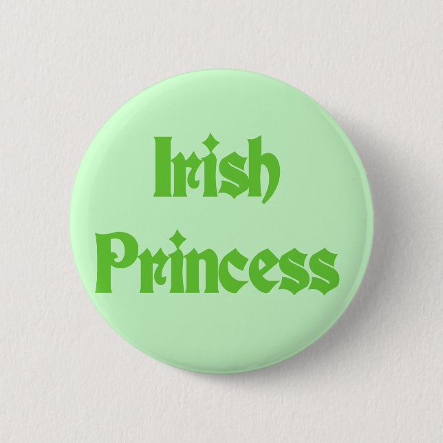 Green Irish Princess Tshirts and Gifts Button (Front)