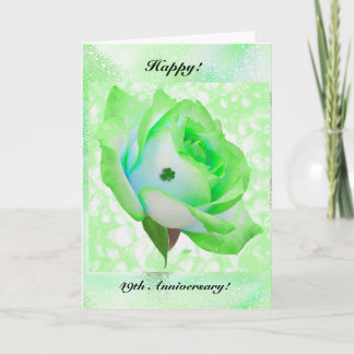 Green Irish rose and Anniversary! Card