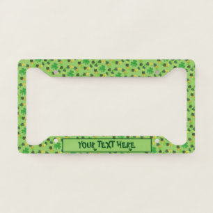 Green Irish Shamrock Clover Wreath Lucky License Plate Frame