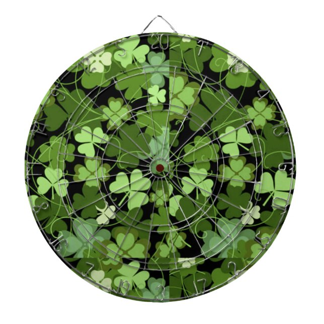 Green Irish Shamrock Dart Board (Front)