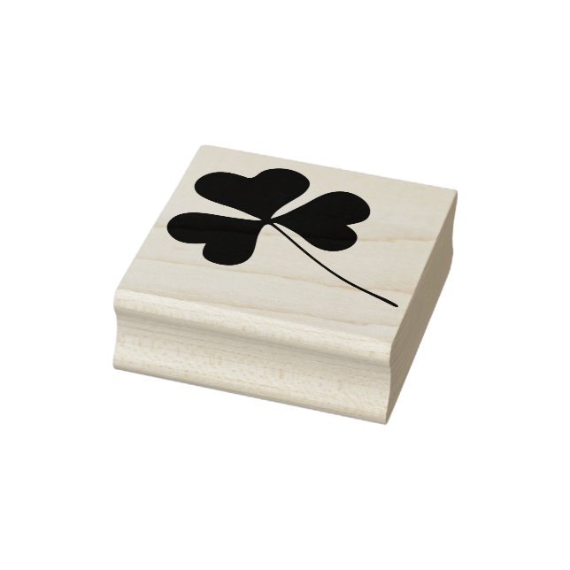 Green Irish Shamrock Floral - Long Stem Rubber Stamp (Stamp)