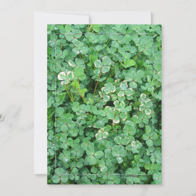 Green Irish Shamrock Invitation Template (Front)