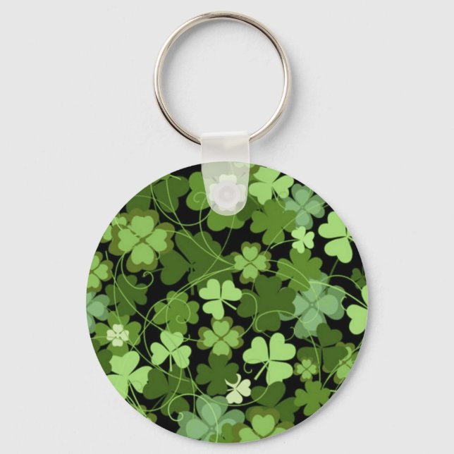 Green Irish Shamrock Keychain (Front)
