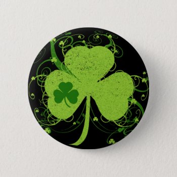 Green Irish Shamrock Pinback Button by Shamrockz at Zazzle
